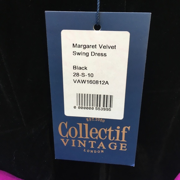 COLLECTIVE VINTAGE VELVET DRESS NWT SMALL - Picture 5 of 8